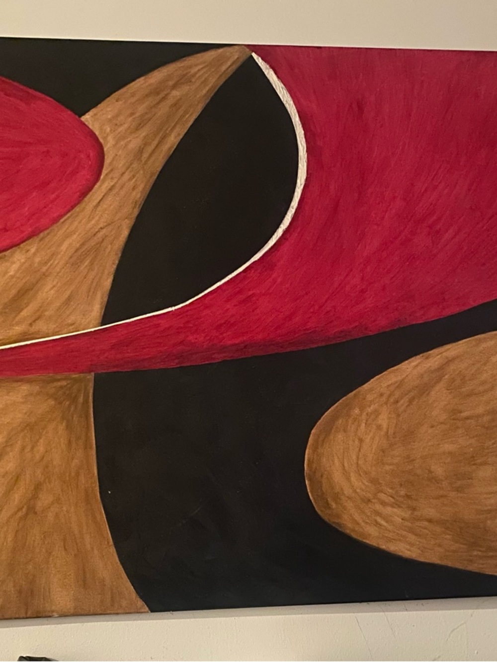Abstract Modern Wall Art - Red, Black & Brown Composition